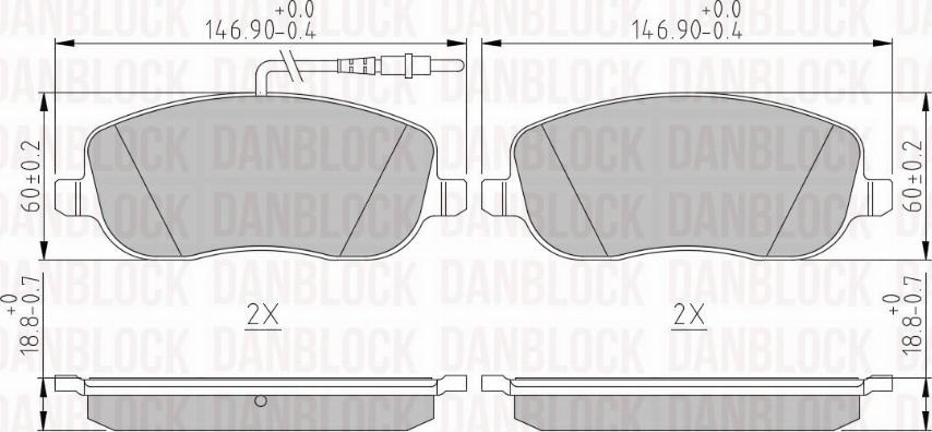 DAN-BLOCK DB 510204 - Kit de plaquettes de frein, frein à disque cwaw.fr