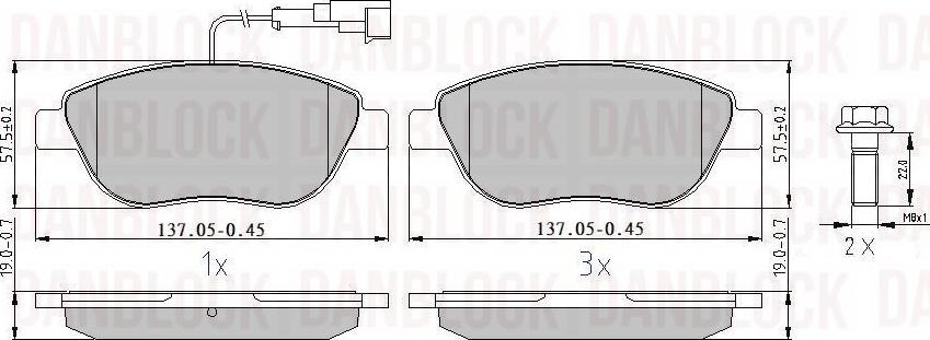 DAN-BLOCK DB 510205 - Kit de plaquettes de frein, frein à disque cwaw.fr