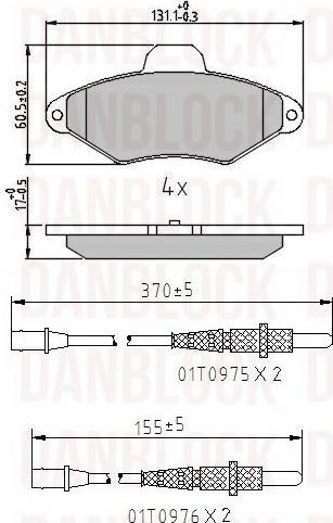 DAN-BLOCK DB 510200 - Kit de plaquettes de frein, frein à disque cwaw.fr