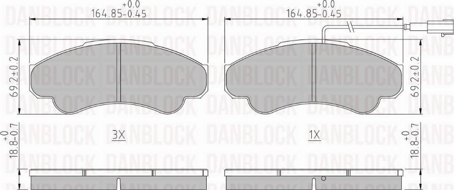 DAN-BLOCK DB 510212 - Kit de plaquettes de frein, frein à disque cwaw.fr