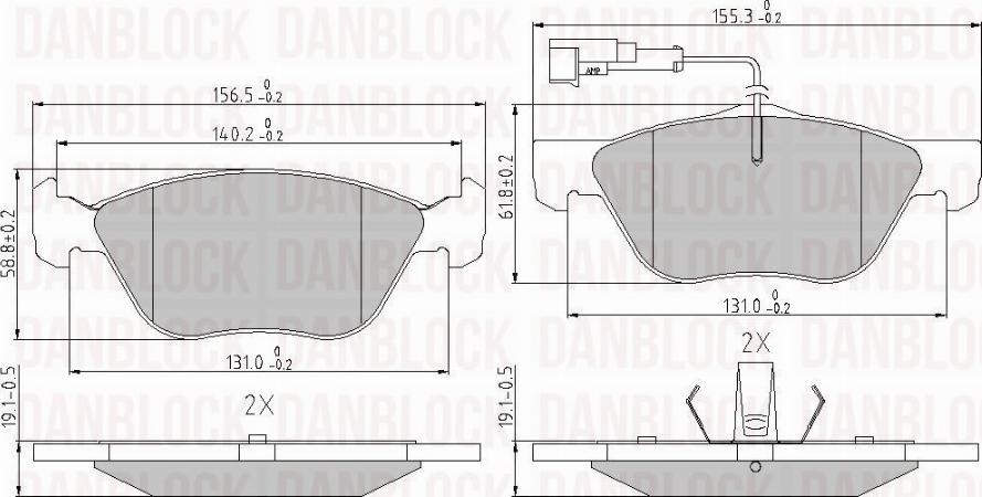 DAN-BLOCK DB 510288 - Kit de plaquettes de frein, frein à disque cwaw.fr