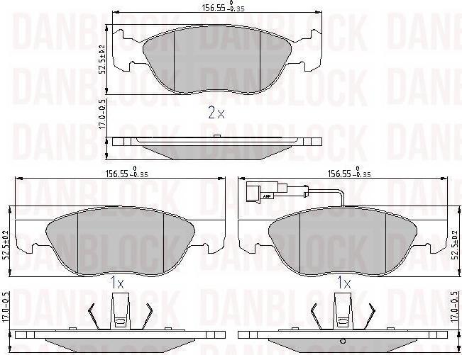 DAN-BLOCK DB 510287 - Kit de plaquettes de frein, frein à disque cwaw.fr