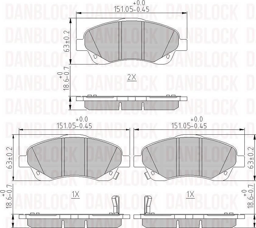 DAN-BLOCK DB 510235 - Kit de plaquettes de frein, frein à disque cwaw.fr