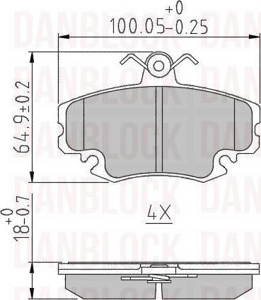 DAN-BLOCK DB 510236 - Kit de plaquettes de frein, frein à disque cwaw.fr