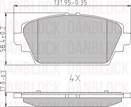 DAN-BLOCK DB 510232 - Kit de plaquettes de frein, frein à disque cwaw.fr