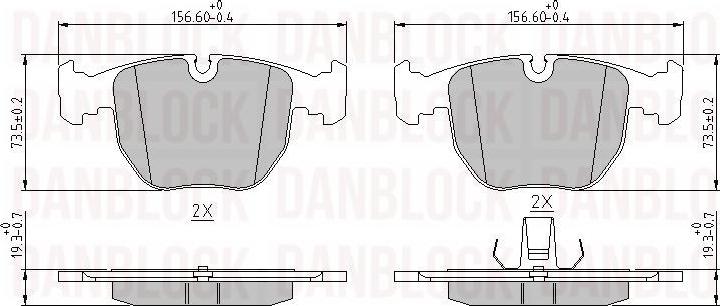 DAN-BLOCK DB 510224 - Kit de plaquettes de frein, frein à disque cwaw.fr