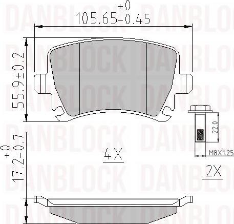 DAN-BLOCK DB 510223 - Kit de plaquettes de frein, frein à disque cwaw.fr