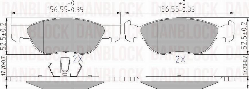 DAN-BLOCK DB 510279 - Kit de plaquettes de frein, frein à disque cwaw.fr