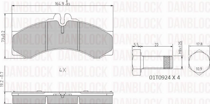 DAN-BLOCK DB 510271 - Kit de plaquettes de frein, frein à disque cwaw.fr