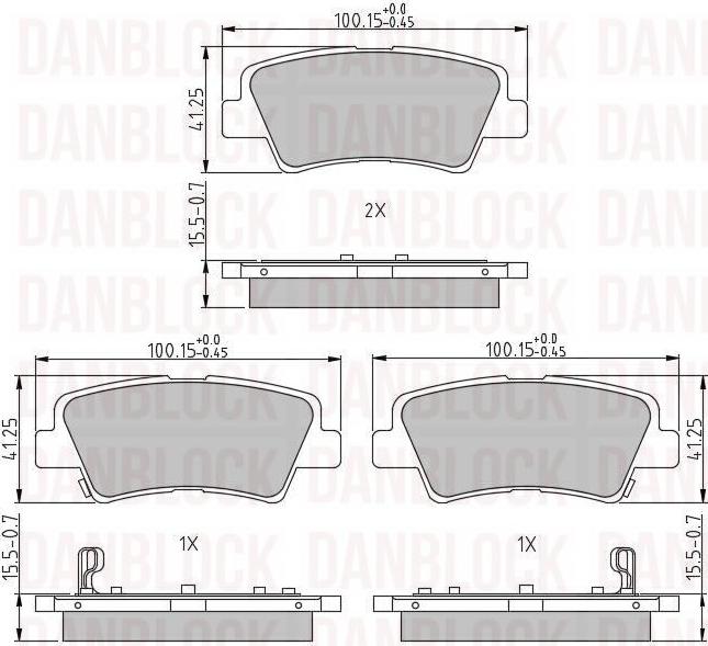 DAN-BLOCK DB 510795 - Kit de plaquettes de frein, frein à disque cwaw.fr