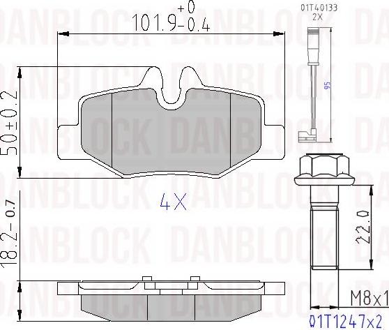 DAN-BLOCK DB 510742 - Kit de plaquettes de frein, frein à disque cwaw.fr