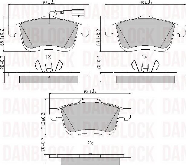 DAN-BLOCK DB 510751 - Kit de plaquettes de frein, frein à disque cwaw.fr