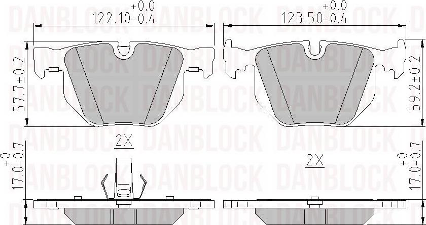 DAN-BLOCK DB 510752 - Kit de plaquettes de frein, frein à disque cwaw.fr