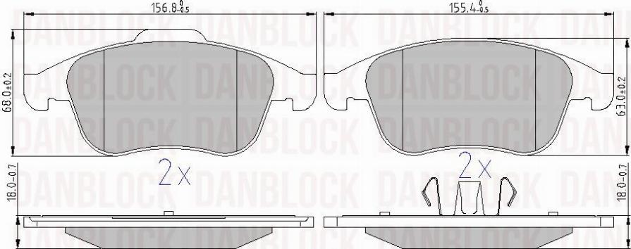 DAN-BLOCK DB 510765 - Kit de plaquettes de frein, frein à disque cwaw.fr