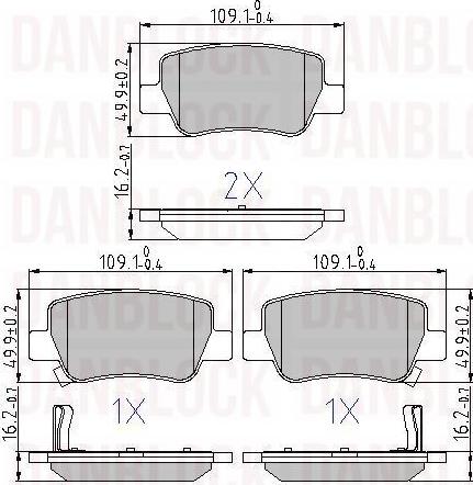 DAN-BLOCK DB 510768 - Kit de plaquettes de frein, frein à disque cwaw.fr