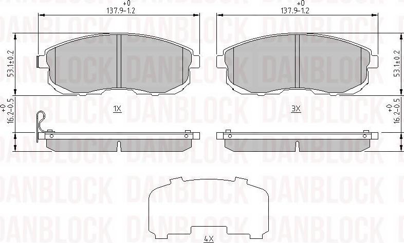 DAN-BLOCK DB 510703 - Kit de plaquettes de frein, frein à disque cwaw.fr