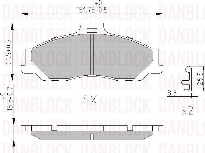 DAN-BLOCK DB 510780 - Kit de plaquettes de frein, frein à disque cwaw.fr