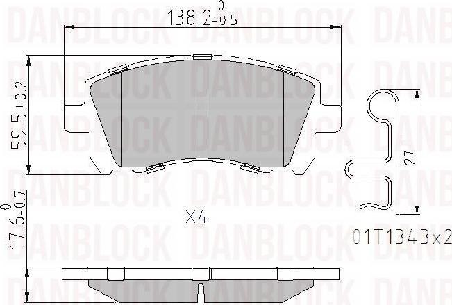 DAN-BLOCK DB 510781 - Kit de plaquettes de frein, frein à disque cwaw.fr