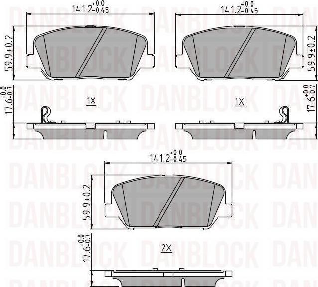 DAN-BLOCK DB 510788 - Kit de plaquettes de frein, frein à disque cwaw.fr