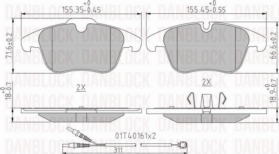 DAN-BLOCK DB 510782 - Kit de plaquettes de frein, frein à disque cwaw.fr