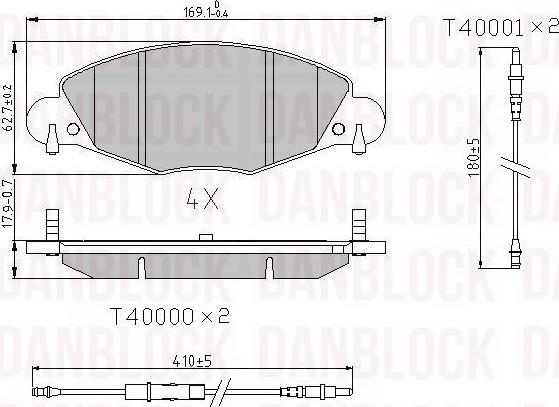 DAN-BLOCK DB 510720 - Kit de plaquettes de frein, frein à disque cwaw.fr