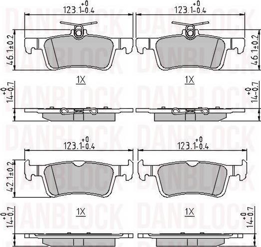 DAN-BLOCK DB 511445 - Kit de plaquettes de frein, frein à disque cwaw.fr