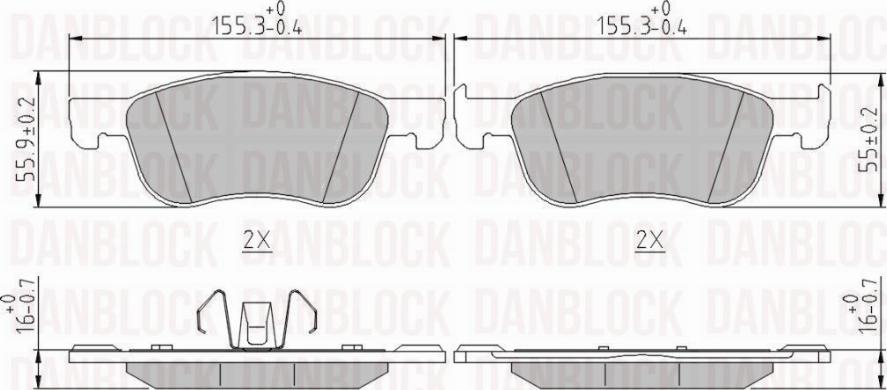 DAN-BLOCK DB 511446 - Kit de plaquettes de frein, frein à disque cwaw.fr