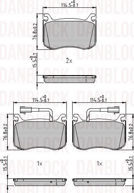 DAN-BLOCK DB 511417 - Kit de plaquettes de frein, frein à disque cwaw.fr