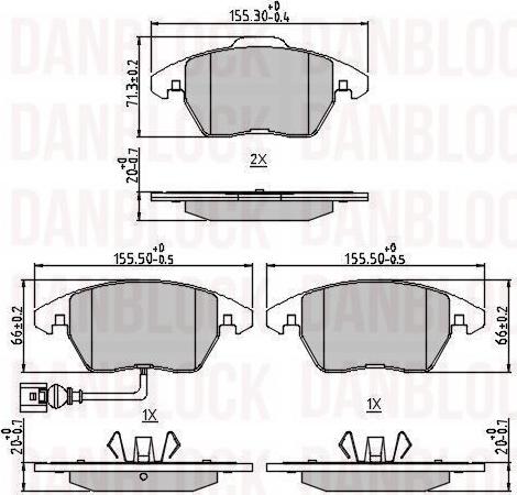 DAN-BLOCK DB 511487 - Kit de plaquettes de frein, frein à disque cwaw.fr