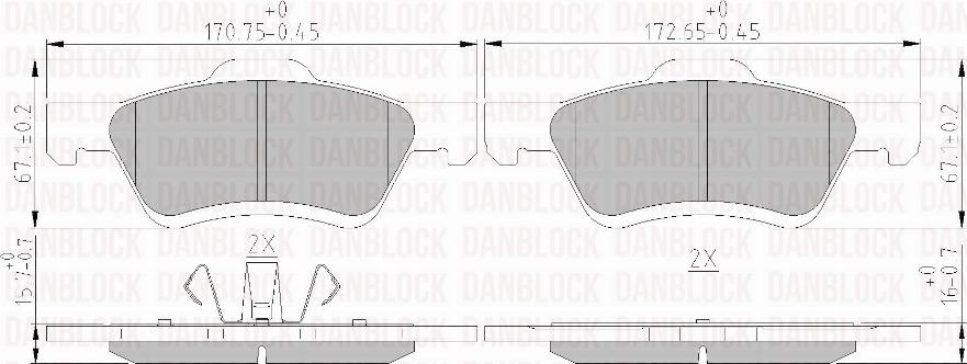 DAN-BLOCK DB 511092 - Kit de plaquettes de frein, frein à disque cwaw.fr