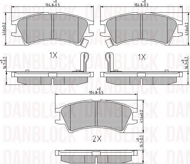 DAN-BLOCK DB 511043 - Kit de plaquettes de frein, frein à disque cwaw.fr