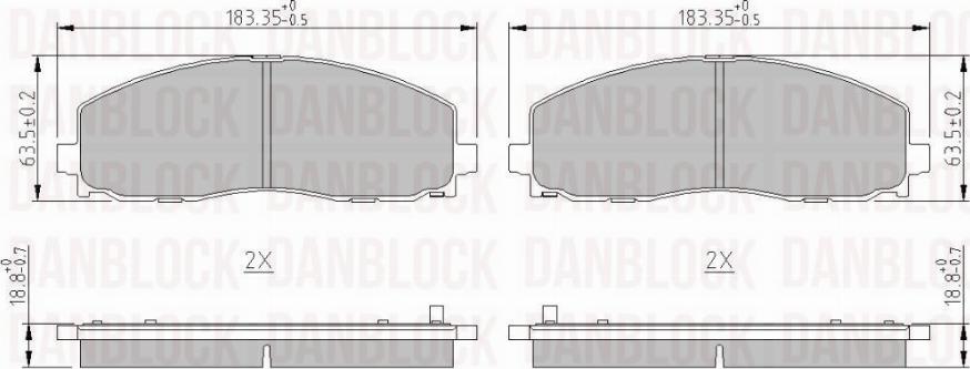 DAN-BLOCK DB 511051 - Kit de plaquettes de frein, frein à disque cwaw.fr