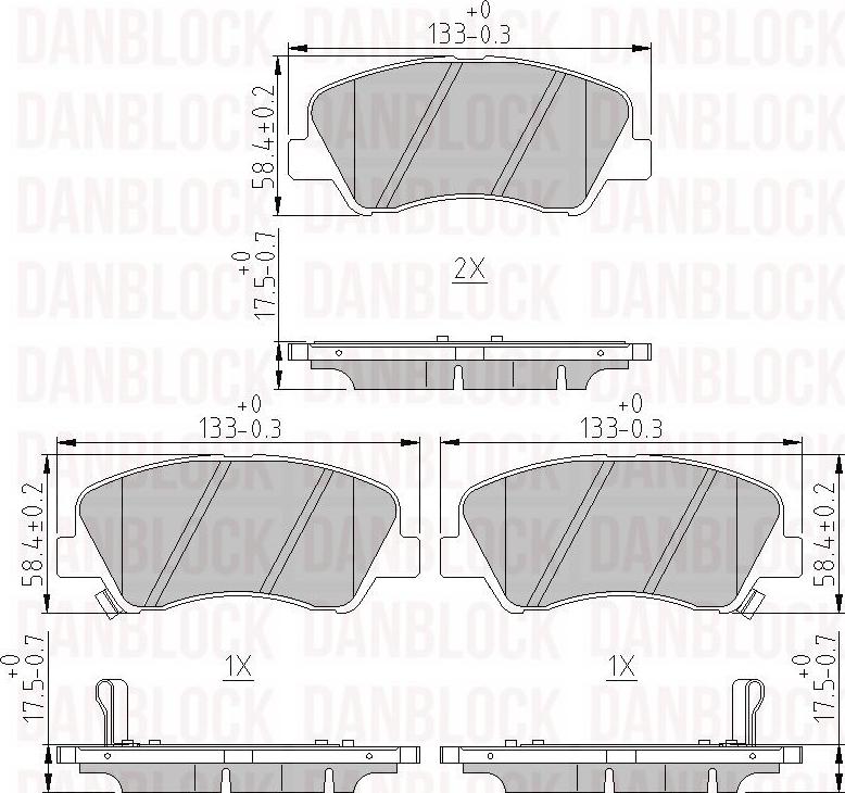 DAN-BLOCK DB 511003 - Kit de plaquettes de frein, frein à disque cwaw.fr