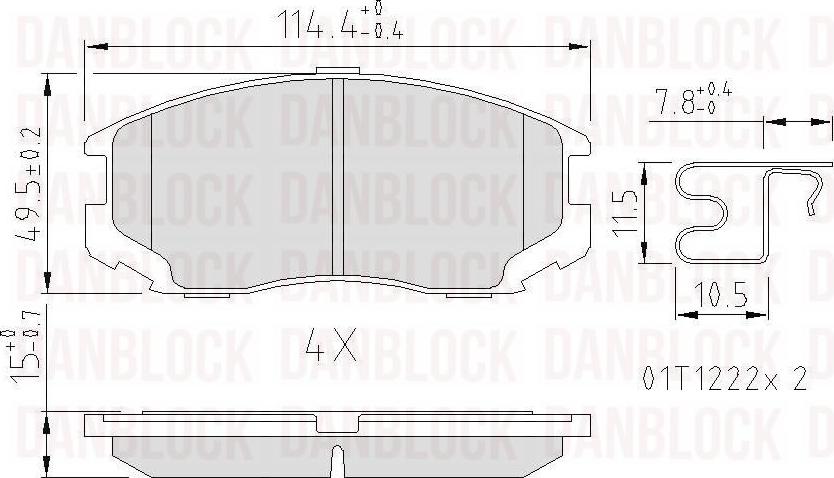 DAN-BLOCK DB 511026 - Kit de plaquettes de frein, frein à disque cwaw.fr