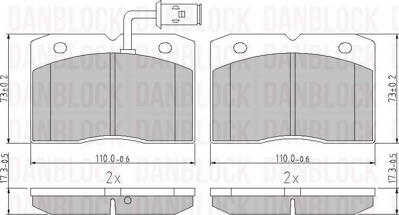 DAN-BLOCK DB 511028 - Kit de plaquettes de frein, frein à disque cwaw.fr