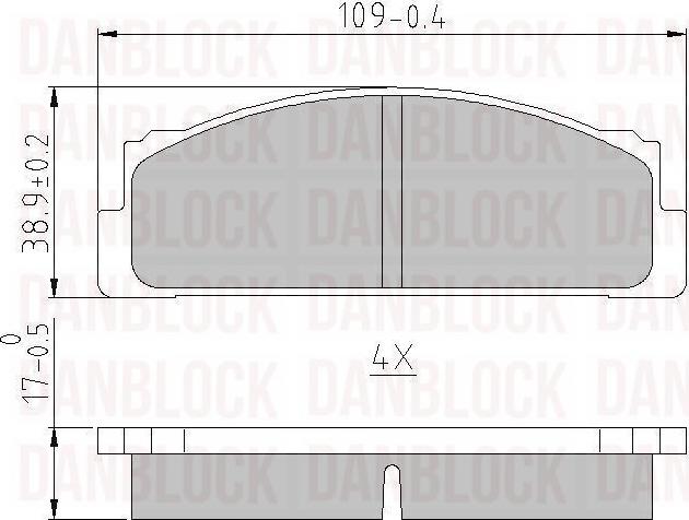 DAN-BLOCK DB 511078 - Kit de plaquettes de frein, frein à disque cwaw.fr