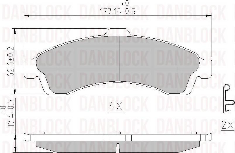 DAN-BLOCK DB 511149 - Kit de plaquettes de frein, frein à disque cwaw.fr