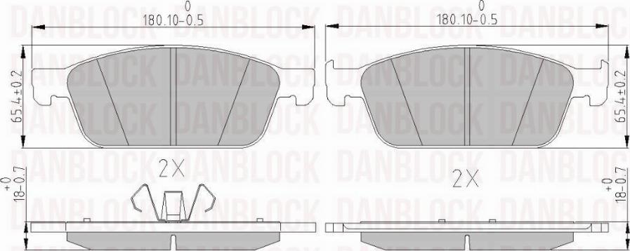 DAN-BLOCK DB 511107 - Kit de plaquettes de frein, frein à disque cwaw.fr