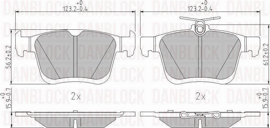 DAN-BLOCK DB 511182 - Kit de plaquettes de frein, frein à disque cwaw.fr