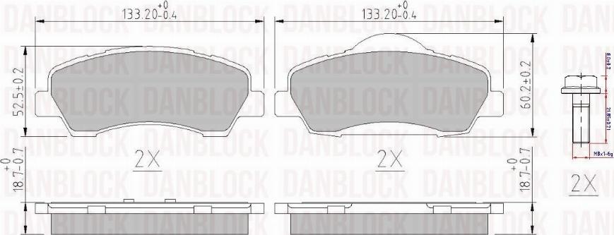 DAN-BLOCK DB 511135 - Kit de plaquettes de frein, frein à disque cwaw.fr