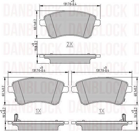 DAN-BLOCK DB 511131 - Kit de plaquettes de frein, frein à disque cwaw.fr