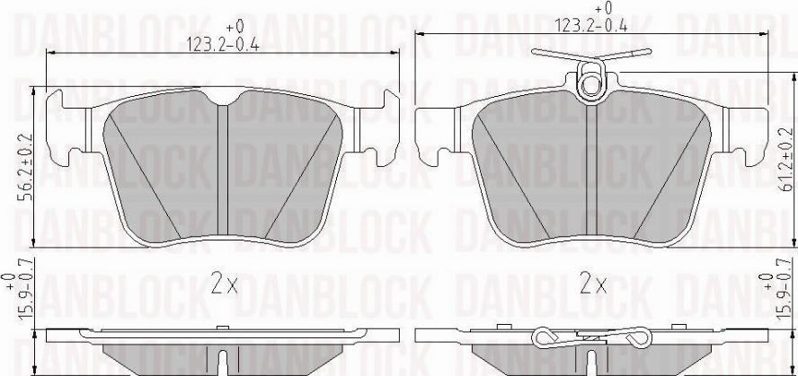 DAN-BLOCK DB 511120 - Kit de plaquettes de frein, frein à disque cwaw.fr