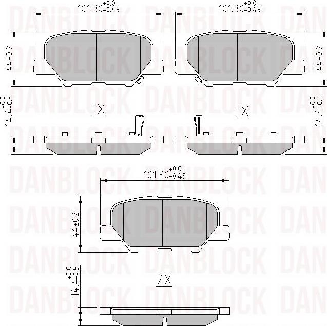 DAN-BLOCK DB 511121 - Kit de plaquettes de frein, frein à disque cwaw.fr