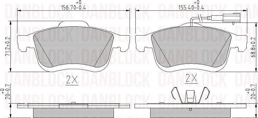 DAN-BLOCK DB 511127 - Kit de plaquettes de frein, frein à disque cwaw.fr