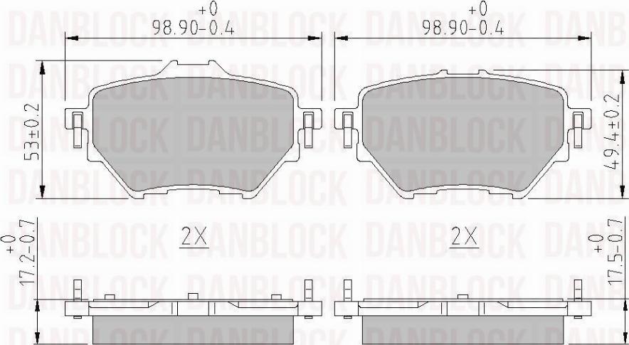 DAN-BLOCK DB 511172 - Kit de plaquettes de frein, frein à disque cwaw.fr