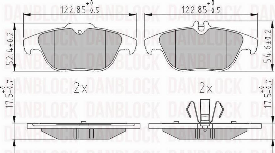 DAN-BLOCK DB 511364 - Kit de plaquettes de frein, frein à disque cwaw.fr