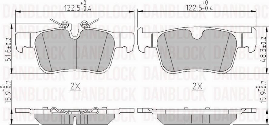 DAN-BLOCK DB 511361 - Kit de plaquettes de frein, frein à disque cwaw.fr