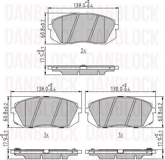 DAN-BLOCK DB 511309 - Kit de plaquettes de frein, frein à disque cwaw.fr