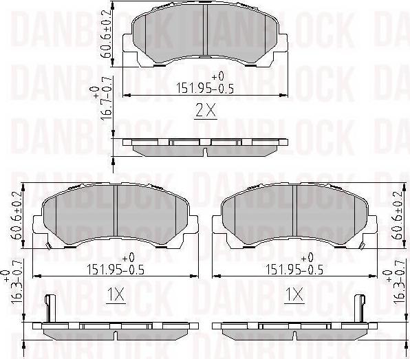 DAN-BLOCK DB 511310 - Kit de plaquettes de frein, frein à disque cwaw.fr