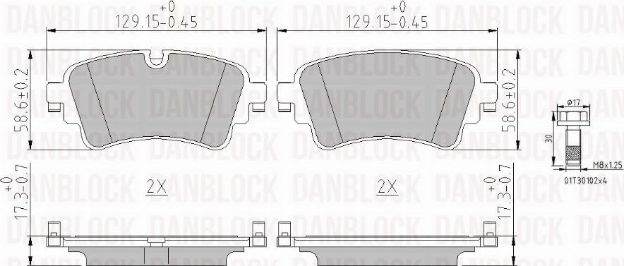 DAN-BLOCK DB 511311 - Kit de plaquettes de frein, frein à disque cwaw.fr